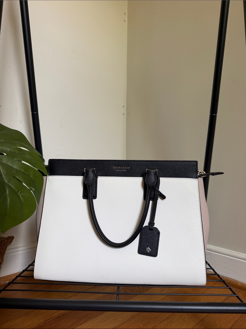 kate spade Color Block Shoulder Satchel Bag with Convertible Cross Body Strap
